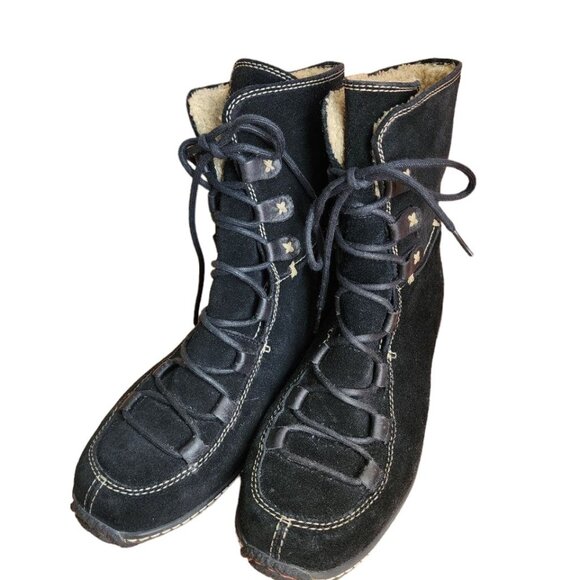 Timberland Reykir Ghillie Black Suede Lace Up Lined WP Ankle Boots Women's 7.5M - Picture 5 of 13